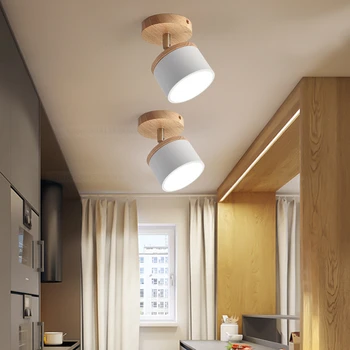 Ahşap ferforje tavan ışıkları LED tavan ışık dekorasyonu ev tavan lambası oturma odası yatak odası banyo mutfak lambaları