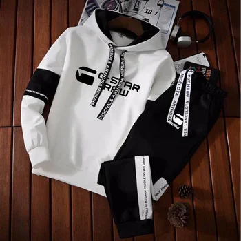 Erkek Lüks Marka Kazak Seti Hoodies + Sweatpants Eşofman 2 Adet Kıyafetler Jogger Spor Takım Elbise Erkek Kazak Streetwear Giyim