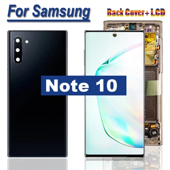 Orijinal Ekran Not 10 SAMSUNG Galaxy Not için 10 N970F Not 10 LCD dokunmatik ekran digitizer Onarım Bölümü ile arka kapak