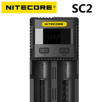 Nitecore SC2 Şarj Cihazı akıllı pil şarj aleti USB Maksimum Çıkış 2.1 A için LiFePO4 Lityum İyon Ni-Mh NiCd 10340 10350 10440 10500