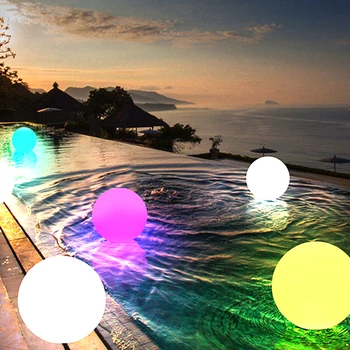 Teras aydınlatması Açık Teraslı renkli açık bahçe parlayan ışık topları, LED aydınlatmalı çim lambaları Zemin havuz ışığı
