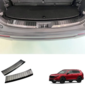 Araba Gövde kapı emniyeti Şeritler Eşik Plaka Koruyucu Arka Tampon Koruma ayar kapağı Şerit Honda CRV için CR-V 2022 2023 Siyah