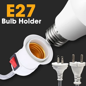 E27 Evrensel Ampul Tutucu Lamba Soketleri Anahtarı ile Ayarlanabilir Aydınlatma Açısı Lamba Tutucu AB / ABD Plug Enerji tasarruflu lamba Soketleri