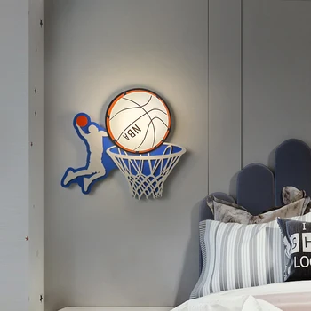 Basit Basketbol Duvar Lambası Modern çocuk Odası Başucu Yatak Odası Duvar Lambası Yaratıcı Karikatür LED Aplik Otel Dekorasyon