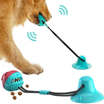 ZK20 Köpek Oyuncak Silikon Vantuz Römorkör İnteraktif Köpek Topu Oyuncak Pet Çiğnemek Bite Diş Temizleme Diş Fırçası Besleme Pet Malzemeleri