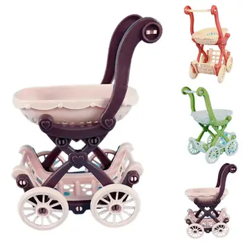 Alışveriş Sepeti Arabası Model Oyuncaklar Simüle Plastik Bebek Aksesuarları Alışveriş Sepeti Süsleme