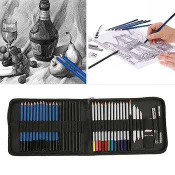 Sanat Malzemeleri 41 adet Eskiz Kalem Sanatçı Çizim Ahşap Kalem Seti Sanat Öğrencileri için Okul Malzemeleri okul kalem Çizim Kalem