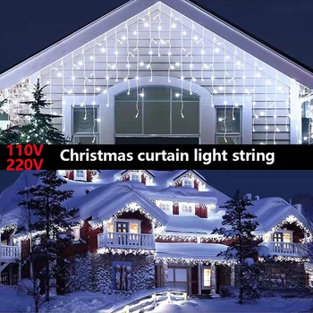 LED perili dizi lamba açık Su Geçirmez Şelale Sokak Garland Perde ışıkları Veranda Noel Düğün Parti Dekorasyon