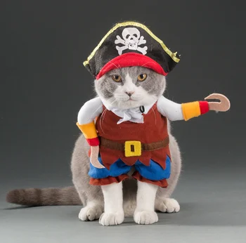 50 adet Kawai Cosplay Kostümleri Kediler için Küçük Köpekler için Komik Giysiler Pet Hemşire Kovboy Samurai Korsan Üniforma Pet Aksesuar