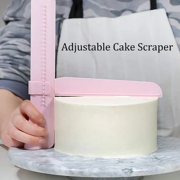 Kek Kazıyıcı Uygun Ayarlanabilir Fondan Spatula Kek Kenar Pürüzsüz Krem Dekorasyon DIY Bakeware Sofra Mutfak Kek Aracı