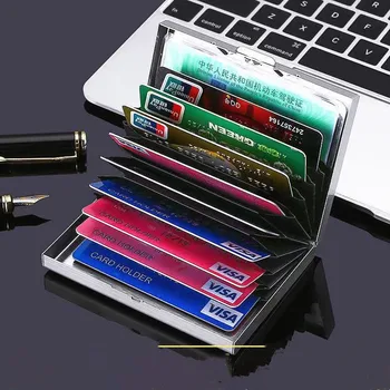 Metalik Kartları Tutucu 8 Kilitler RFID Anti Hırsızlık İş KİMLİK Kartları Tutucu Çantalar Kılıfı Kredi Otobüs Kartları Organizatör Kapakları cüzdan