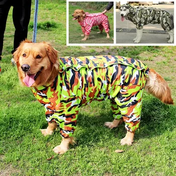 Büyük Köpek Giysileri Yağmurluk Su Geçirmez Köpek Takım Elbise yağmur pelerini Pet Tulum Büyük Köpekler İçin Kapüşonlu Ceket Panço Pet Yağmur Tulum 6XL