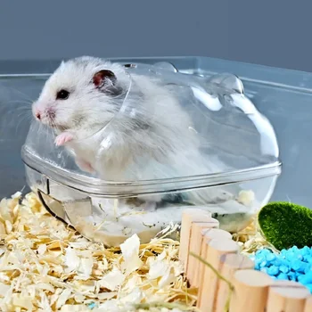 2023 evcil hayvan tuvaleti Kafes Kutusu Hamster Banyo Şeffaf Hamster MouseGerbille Banyo Kum Odası Küçük evcil hayvan aksesuarları