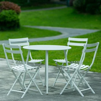 Balkon eğlence katlanabilir taşınabilir açık avlu kapalı net kırmızı bir masa ve iki sandalye içme çay üç parçalı set