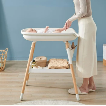 Iskandinav Basit Tasarım Bebek Bakım masası İstikrarlı ve Dayanıklı Kayın Bebek Bezi Masaları Yenidoğan Bebek Masaj Bakımı bebek alt değiştirme masası