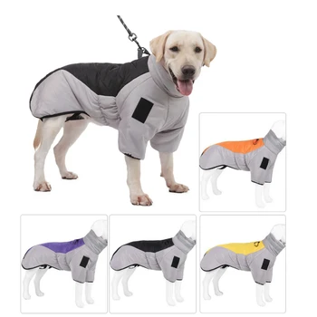 Sonbahar Kış Köpek Giysileri Büyük Köpekler İçin Rüzgar Geçirmez büyük köpekler için Yelek Ceket Sıcak Kürk Yaka Ceket Fransız Bulldog Wilma Köpek