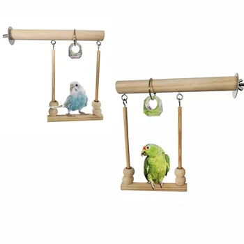 Kuş Salıncak Oyuncak Ahşap Papağan Levrek Standı Playstand Çiğneme Boncuk Kafesi Uyku Standı Oyun Oyuncaklar Muhabbet Kuşu Şakayık Kuşlar