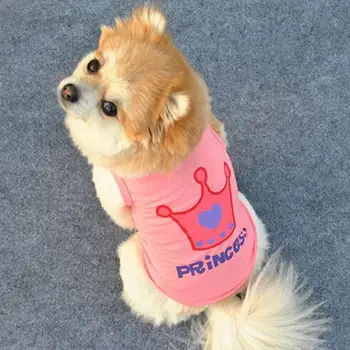 Evcil hayvan yeleği Köpek Kedi Prenses Mektup Baskı T-shirt Yaz Ceket Köpek Kostümleri Rahat evcil köpek kıyafeti evcil hayvan malzemeleri Tatlı Tarzı 