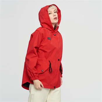 Yeni Sonbahar Trençkot Kadın Giysileri Moda Feminina Giyim Gevşek Giyim Siper Moda kadın Kırmızı Trençkot ropa mujer