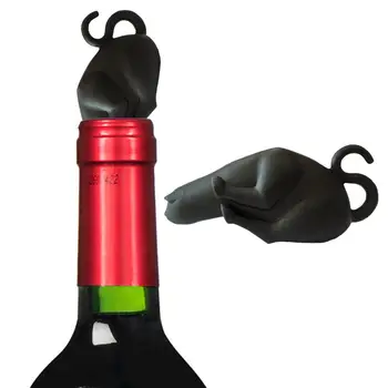 Şarap şişe tıpası Yeniden Kullanılabilir Gıda Sınıfı İyi Sızdırmazlık Performansı sızdırmaz Silikon Güzel Kedi şişe kapatma başlığı Ev Kaynağı