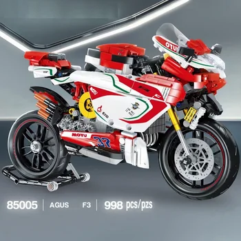 998 adet MOC Teknoloji Lokomotif Hızlı Motosiklet Yapı Taşları Klasik Motosiklet Motor Yarışı Tuğla Oyuncaklar Çocuklar İçin