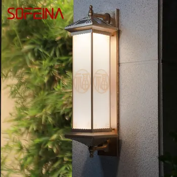 SOFEİNA güneş dış duvar lambası yaratıcılık bronz aplik ışıkları LED su geçirmez IP65 ev Villa balkon avlu