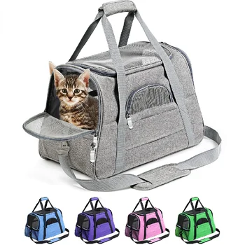 Kedi evcil hayvan taşıyıcı Çanta Taşınabilir Köpek Sırt Çantası Örgü Pencere İle Havayolu Onaylı Küçük Evcil Hayvan Taşıma Köpek çanta taşıyıcı Kedi İçin