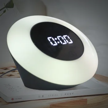 Çalar saat uyandırma İşığı Akıllı Dijital Erteleme Led Gece Lambası Renkli ışık Ayna Saat Dijital Sıcaklık Saati USB Şarj