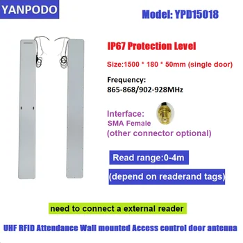 Yanpodo UHF RFID Kaynağı Duvara monte Kanal Kapı Anteni 4m RFID Erişim Kontrol Sistemi okuyucu Kişisel Katılım kontrolü