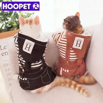 HOOPET Kış Sıcaklık Giysileri Kediler Bulldog Ceket Kedi Artı Kadife Kalınlaşma Giysileri Dört Ayak cadı şapkası Kostüm Pet