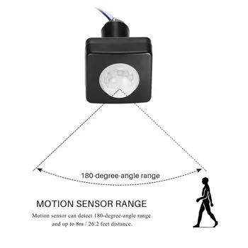 LED Su Geçirmez PIR Vücut Kızılötesi Hareket Sensörü otomatik anahtar Hareket Mesafesi Gecikme Süresi Ayarlanabilir 85-265V