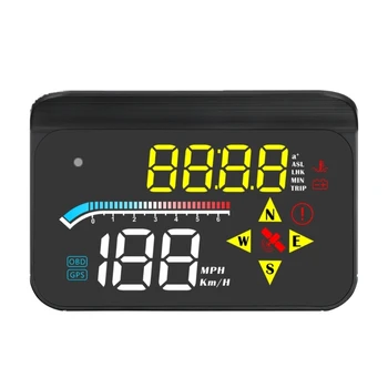 M17 Evrensel GPS HUD HEAD Up Display LED Hız Göstergesi Akıllı Dijital Sürüş Aşırı Hız Alarmı Hatırlatma Araba Aksesuarları için J60F