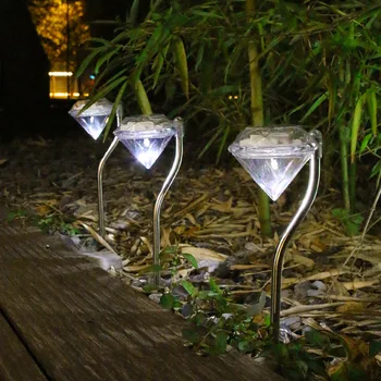 1-3 ADET güneş LED ışıkları açık bahçe su geçirmez çim lambası renkli elmas Yolu saksı Trail avlu Dekor ışık