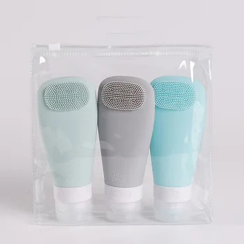 Silikon Seyahat Doldurulabilir Şişe Yüz temizleme fırçası Kozmetik Losyon Şampuan Şişeleri Boş Konteyner Taşınabilir Ambalaj