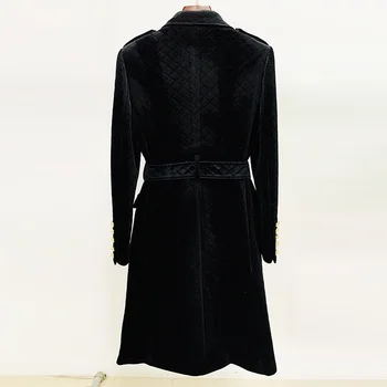 0425 S-XXL Yüksek kalite stil Kadife Ekose Çizgili Yaka Düğmesi Cep Dekorasyon Kalınlaşmış Kumaş kadın Rüzgarlık Ceket