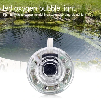 USB dalgıç akvaryum yapma oksijen ışık balık tankı LED otomatik renk değiştirme peyzaj oksijen kabarcık lamba