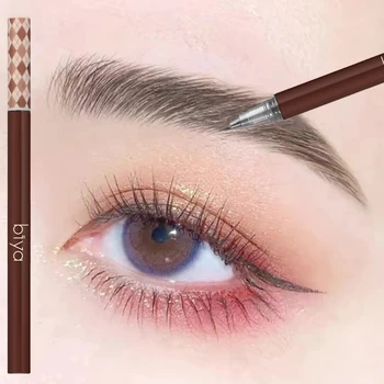 0.01 mm Ultra İnce Kaş Kalemi Su Geçirmez Sıvı kaş kalemi Uzun Ömürlü Eyeliner Profesyonel Makyaj Göz Kozmetik Araçları
