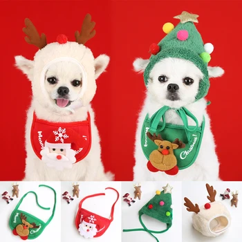 Köpek Kedi Pet Noel Şapka tükürük havlusu Önlük Oyuncak Fadou Bomei Sonbahar Ve Kış Giysileri Soyunma Malzemeleri