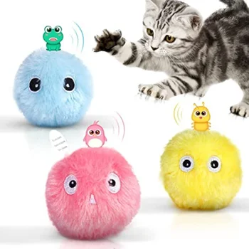 Sevimli Kabarık Peluş Kedi Topu Oyuncaklar Hayvan Sesleri ile İnteraktif Cıvıl Cıvıl Topları Kedi Kickers Dokunmatik Sondaj ev hayvanı ürünü Gıcırtı Topu