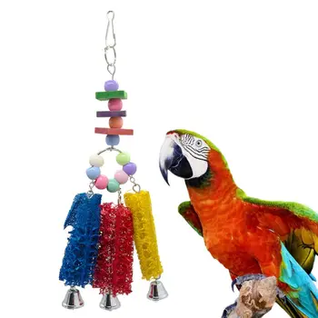Kuşlar Papağan Çiğnemek Oyuncaklar Lif Kabağı Sünger asma çan Bite Molar Oyuncak Renkli Tırmanma Standı Salıncak Kuş Oyuncaklar Papağanlar İçin Malzemeleri