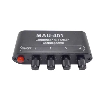MAU-401 Stereo Ses 1 Çıkış 4 Giriş Mikrofon Kondenser Mikrofon Mikser genişletici Kurulu Ses DIY Kulaklık Amplifikatör