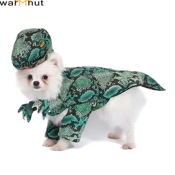 WarmHut Marka Yeni Köpek Kedi Dinozor Kostümleri Pet Cadılar Bayramı Cosplay Elbise Komik Dinozor Kostüm Köpekler ıçin Sonbahar Kış Giysileri
