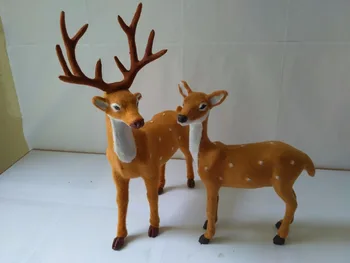 büyük yapay geyik modeli,polietilen ve faux kürkler esnaflar Figürler prop, ev dekorasyon oyuncak hediye a1809