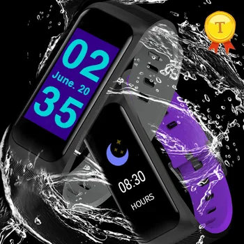 Akıllı bant Bileklik İzle nabız monitörü Su Geçirmez akıllı spor takip saati Bluetooth bileklik Android IOS telefonlar İçin