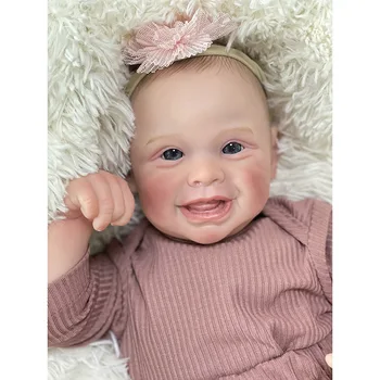 NPK 20 inç Yeniden Doğmuş Bebek Yenidoğan Harper Gerçekçi Yumuşak Dokunmatik Sevimli Vücut Bebek El Yapımı Genesis Boya Görünür Damarlar Çoklu