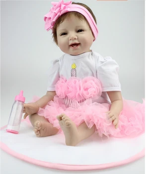 55cm Bebek Uyku Bebek Silikon Yeniden Doğmuş Bebek Bebek Kız Erkek Duş Bebek Erken Eğitim Bebek Prenses doğum günü hediyesi çocuk Oyuncakları