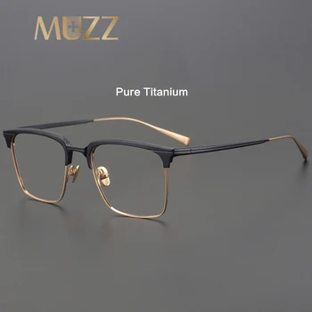 Saf Titanyum El Yapımı Gözlük Erkekler Japon En Kaliteli Vintage Optik Reçete Gözlük Marka Tasarımcısı Miyopi Gözlük