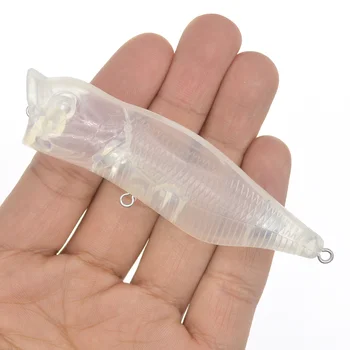 8.5 cm 14g Temizle Boyasız DIY Plastik Topwater Popper Balıkçılık Cazibesi Boşlukları Organları Cazibesi Yapımı için 2 adet