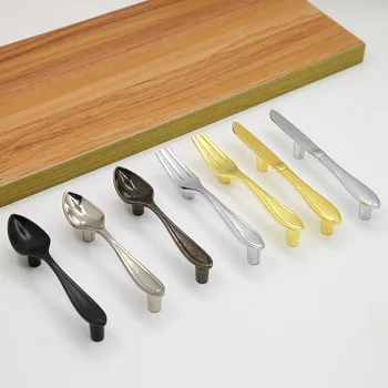 Çekmece Kolları Mutfak Kolları Yaratıcı Bıçak Kaşık Çatal Tasarım Mutfak dolap kolları Benzersiz Dolap Kolları Moda Donanım