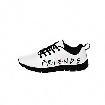 Arkadaşlar Düşük Üst Sneakers Mens Womens Genç Tv Gösterisi rahat ayakkabılar Tuval Bezi Ayakkabı 3D Baskı Nefes Hafif ayakkabı Siyah